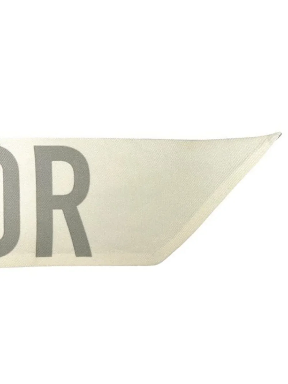 Dior Ribbon Scarf Mitzah Gray Oblique Already Cleaned Silk Logo All Over Pattern